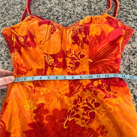 Deweese designs vintage size 15/16 orange swim/dress - Picture 4 of 9
